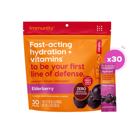 Hydrant IMMUNITY | Rapid Hydration Mix for Immune System Boost (Vitamin C, B12, B6 & Zinc) 30 / Elderberry